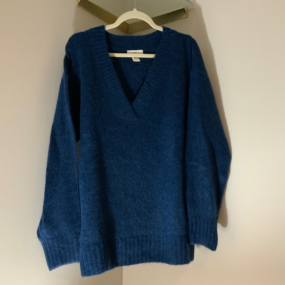 H&M Deep Blue V-Neck Sweater